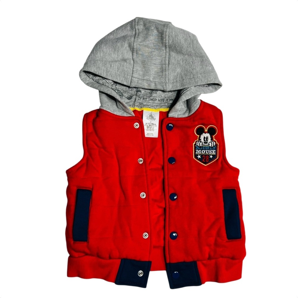 Disney Red and Gray Kids Vest with Hood‎